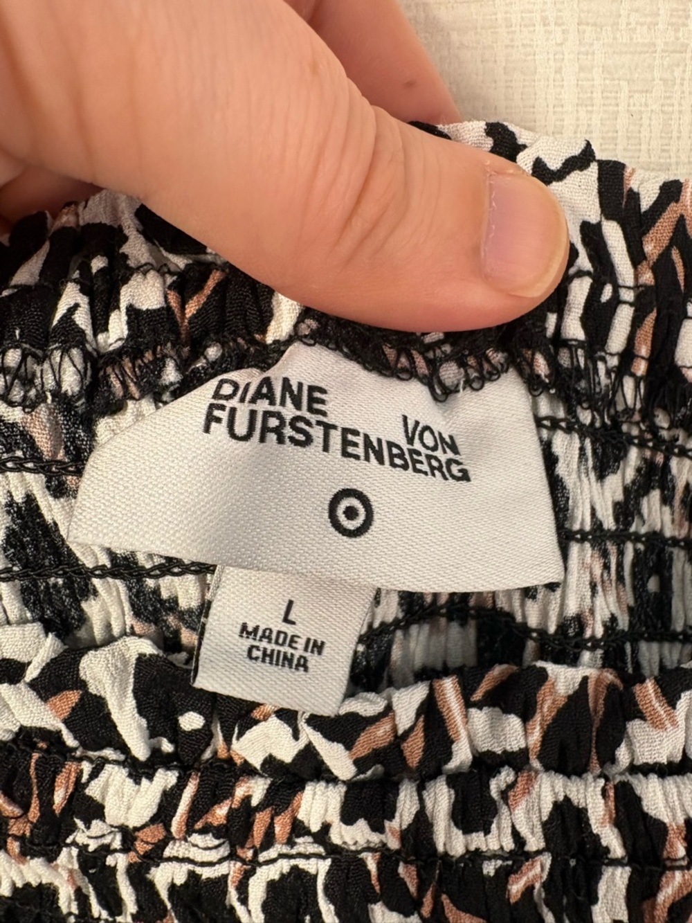 Diane von Furstenberg for Target Smocked Tie‑Strap Midi Dress – Size Large - Picture 5 of 8